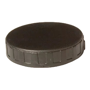 Black plastic cap on a white background