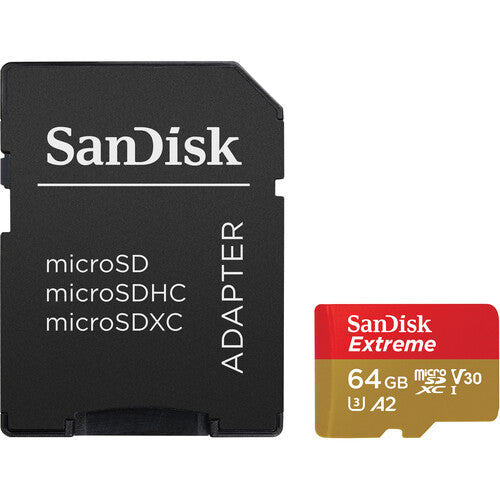 SanDisk Extreme 64gb MicroSD Card (speeds up to 160MB/s and 60MB/s) with Adapter