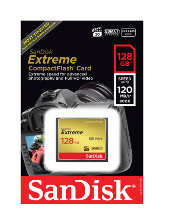 SanDisk 128GB Extreme CompactFlash Memory Card