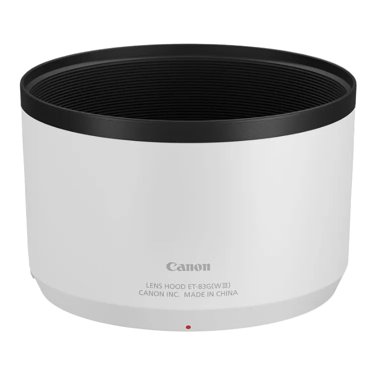 Canon lens hood on a white background