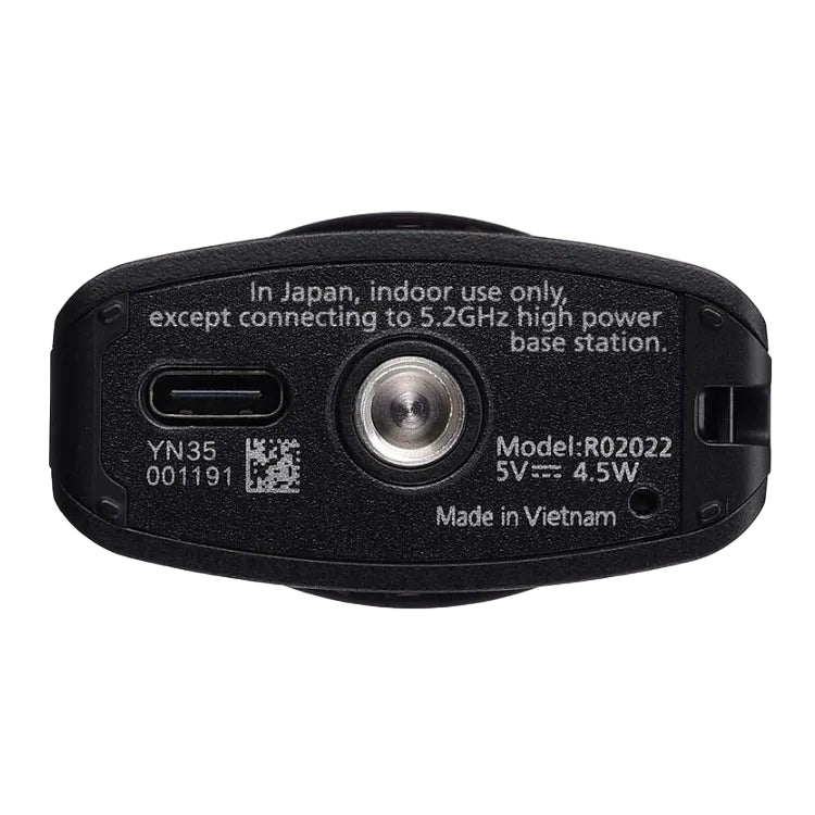 Black 5V 4.5W USB-C wireless transmitter or receiver module with white printed specifications and a QR code on a white background.