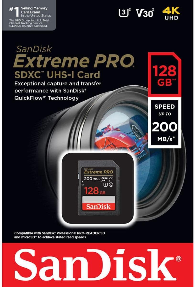 SanDisk 128GB Extreme PRO SDHC And SDXC UHS-I Memory Card