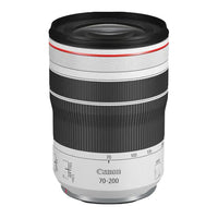Canon camera lens with white and black design on a white background