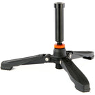 Black adjustable stand with a white background