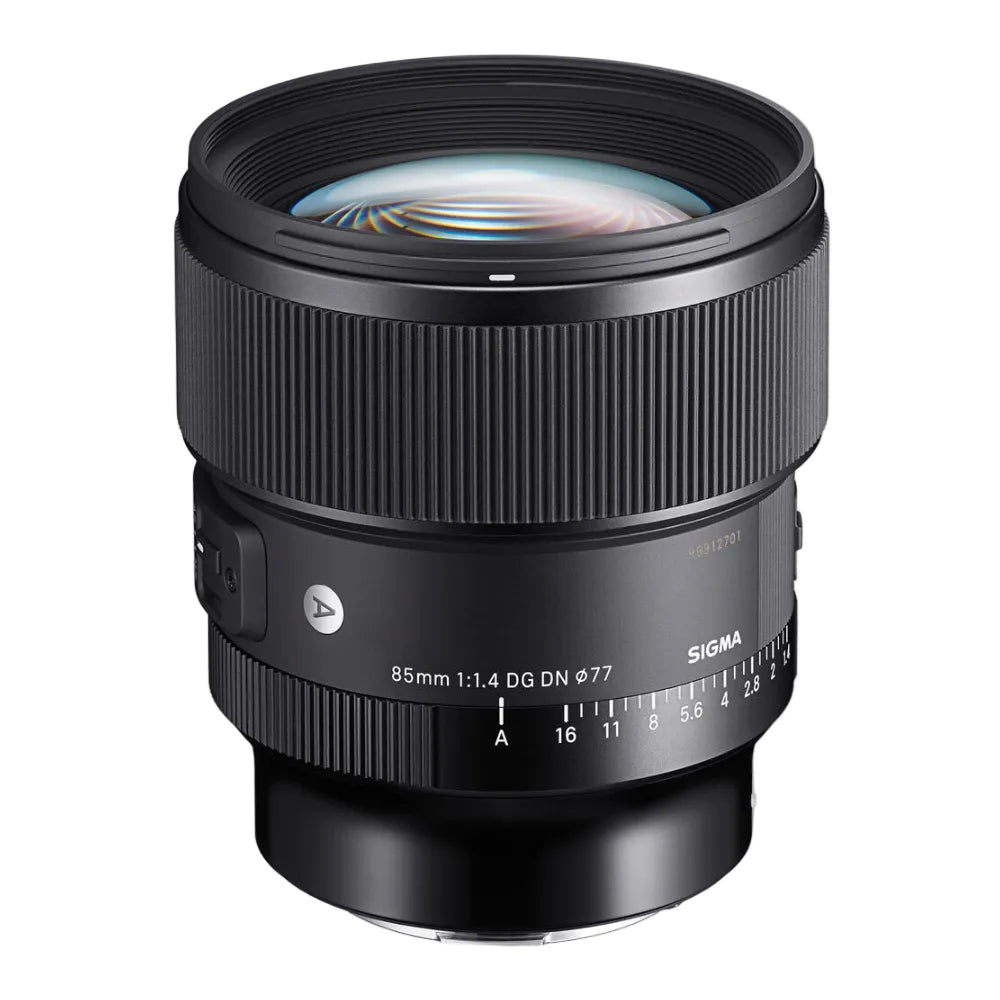 Sigma camera lens on a white background