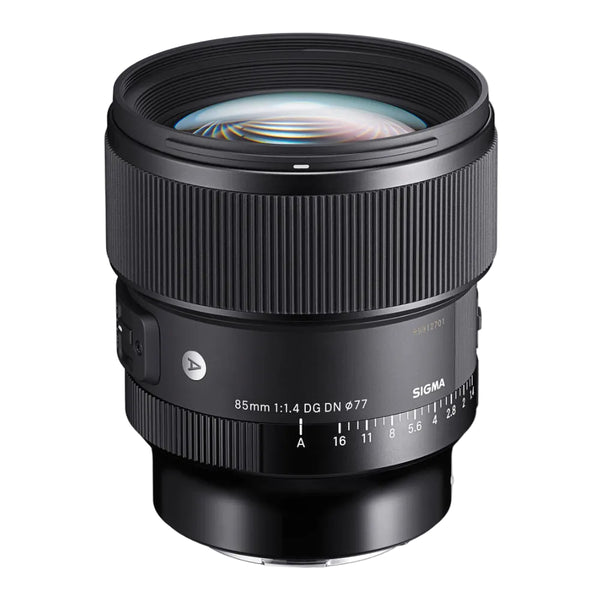 Sigma camera lens on a white background