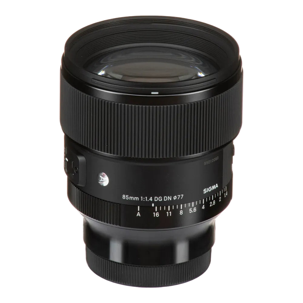 Sigma camera lens on a white background