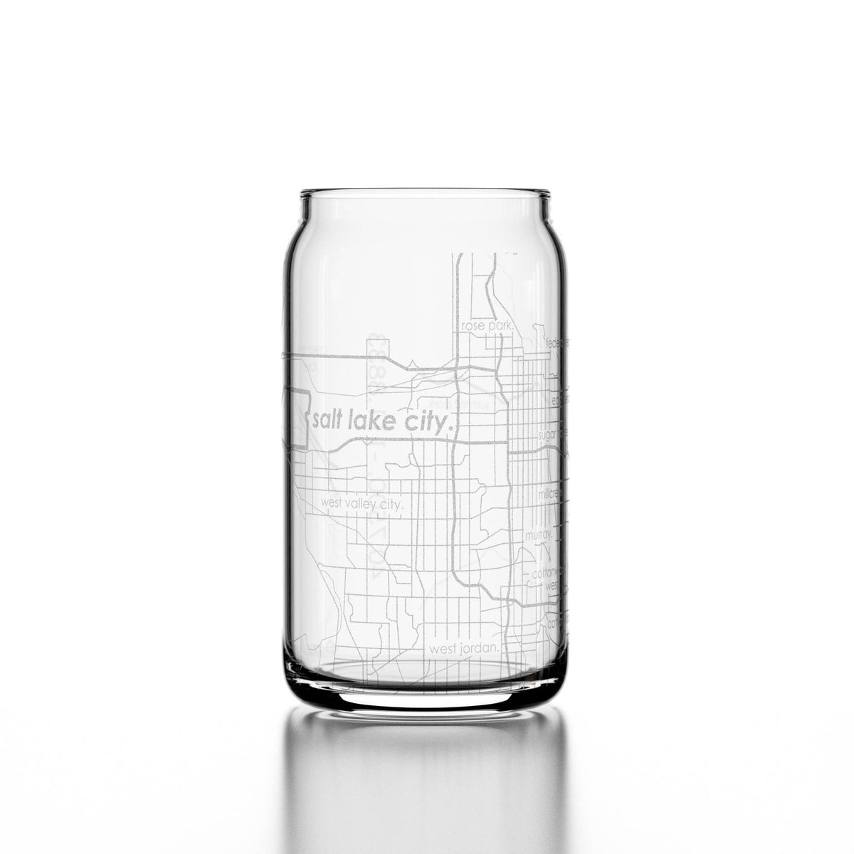 Salt Lake City Map Drinking Glass