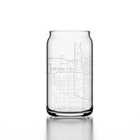Salt Lake City Map Drinking Glass