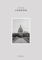 City guide to London with a black and white photo of St. Paul's Cathedral on a light gray background.