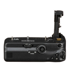 A black Canon BG-R10 Battery Grip designed for specific Canon EOS cameras, featuring various buttons, dials, and a battery compartment.