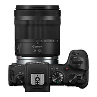 Canon EOS RP camera with 24-105mm lens on a white background