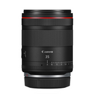 A Canon RF 35mm f/1.4 L VCM Lens with focus and iris rings visible, predominantly black in color.