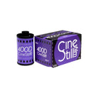 CineStill 400Dynamic 35mm color film roll and box in purple and black packaging with 36 exposures.