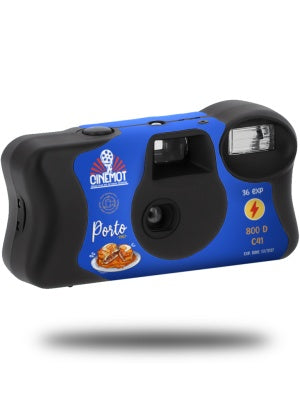 Cinemot Porto 800D Single-Use Camera, Color Film with Flash, 36 exp