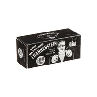 Black and white box of FPP Frankenstein 200 ISO 120 medium format film featuring a classic monster illustration.