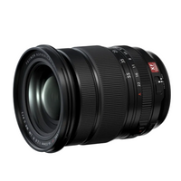 A black Fujinay ASPH. CRI-PRO 18-55mm f/2.8 lens with a red AF-S logo, shown at a three-quarter angle on a white background.