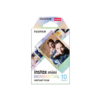 Fujifilm Instax Mini Mermaid Tail instant film pack with 10 credit card-sized exposures and iridescent frame design.