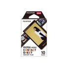 Fujifilm Instax Mini Contact Sheet instant film pack with 10 credit card-sized exposures in a black frame design.