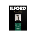 Ilford Galerie Smooth Gloss professional fine art photo paper pack, 310 GSM, 310 GPM, black cover with white and gold branding and a small sample photograph.