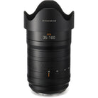 Hasselblad camera lens on a white background