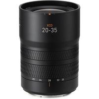 Camera lens with 'XCD 20-35' marking on a white background