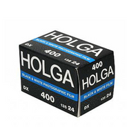 A pack of Holga 400 ISO 35mm black and white film.