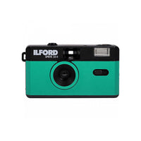 A retro-style Ilford Sprite 35mm film camera, featuring the Ilford brand name and 'SPRITE 35-II' printed on the front.