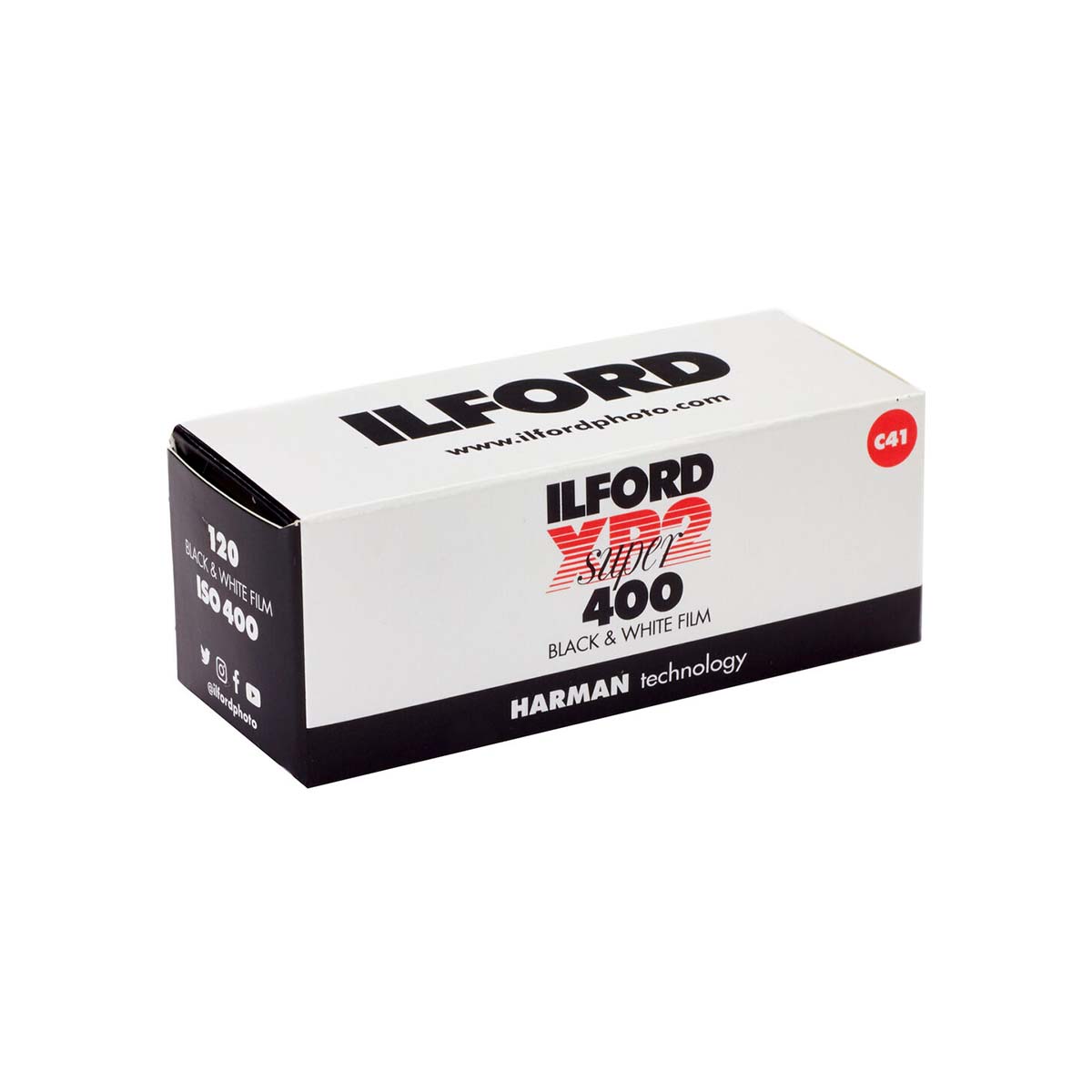 Ilford XP2 Super 400 ISO, B&W 120 Film, Single Roll