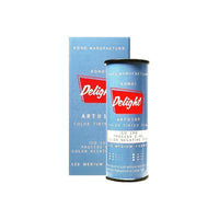 KONO! Delight Art II 100 ISO 120 color negative film roll and blue box with red logo branding.