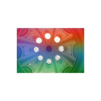 Ornate architectural dome ceiling overlaid with a vibrant, multicolored rainbow gradient effect from KONO! Galaxy film.