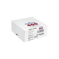 White box of Kentmere Pan 400 ISO 35mm black and white bulk film roll, 30.5m length.