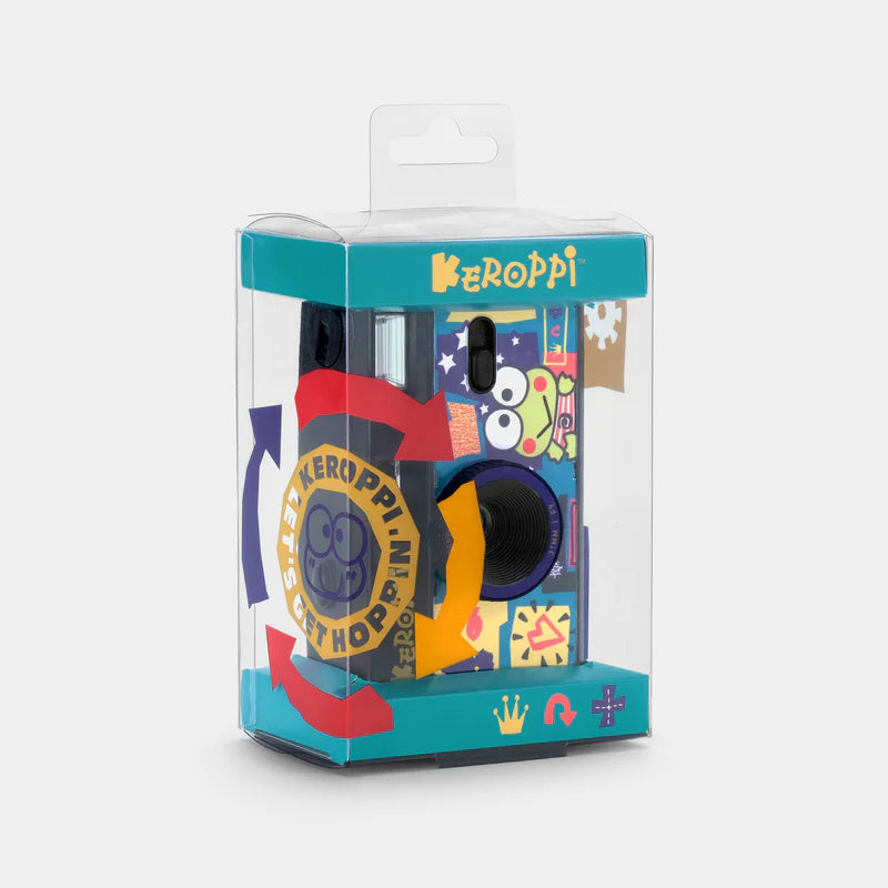 Colorful product packaging with 'Keroppi' branding on a white background