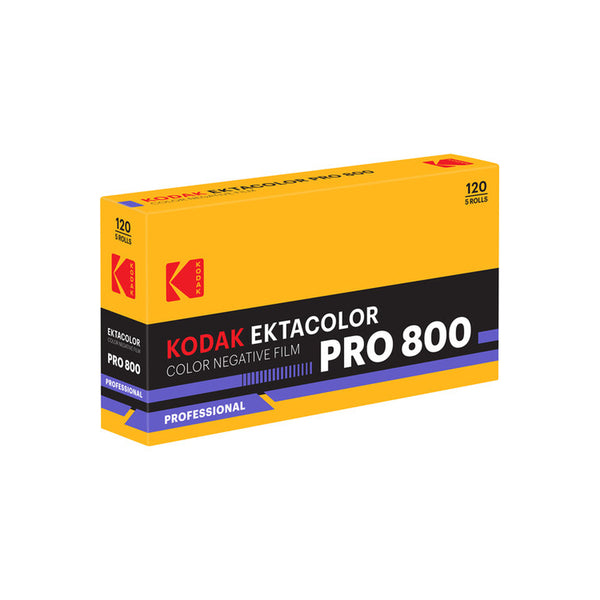 A box of Kodak Ektacolor Pro 800 Color Negative Film, 120 rolls, shown on a plain white background.