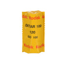 Single roll of Kodak Ektar 100 ISO 120 color negative film in a bright yellow foil wrapper with red and black text.