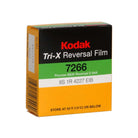 Kodak Tri-X 7266 Super 8 black-and-white reversal film box with yellow, black, and green branding.