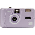 Light purple Kodak M38 35mm reusable film camera with a fixed-focus lens and built-in flash in a compact plastic body.