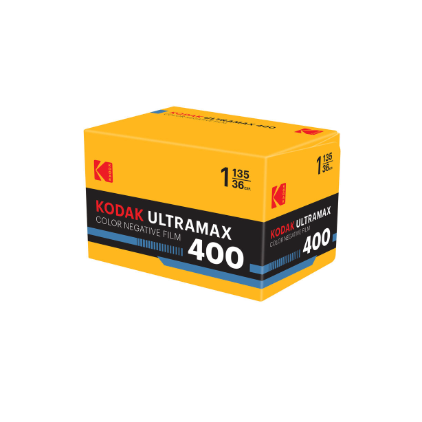 Kodak Ultramax 400 film box on a white background