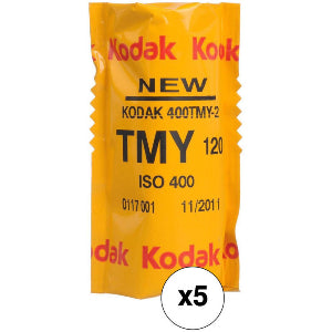Kodak TMY120 ISO 400 film packet on a white background