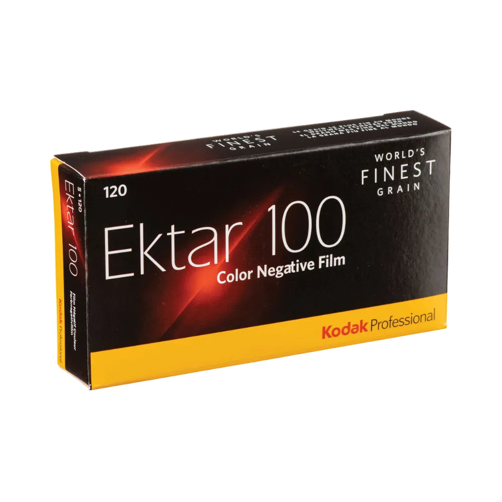 Kodak Ektar 100 color negative film packaging on a white background