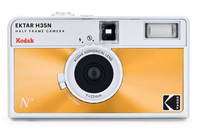 orange camera on white background