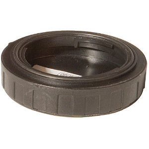 Black rubber gasket on a white background