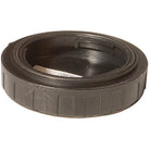 Black rubber gasket on a white background