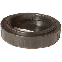Black rubber gasket on a white background