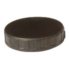 Black plastic cap on a white background