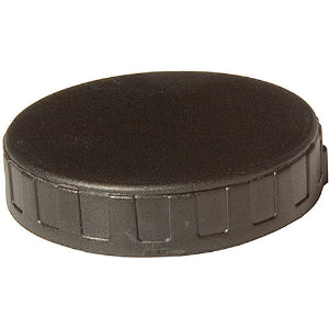 Black plastic cap on a white background