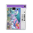 A retro-style instant camera body with a colorful illustrated wrap featuring a whale, buildings, and planets. The top label reads 'LOMO INSTANT AUTOMAT by Vivian Ho'.