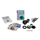 Lomo’Instant Automat Camera and Lenses Vivian Ho Edition with various lens attachments, flash, and a pack of Fujifilm Instax Mini film.