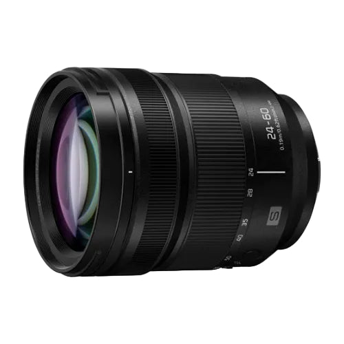 Sony Sigma 24-60mm f/4.0-5.6 G OSS S lens in black, shown at a three-quarter angle on a solid white background.