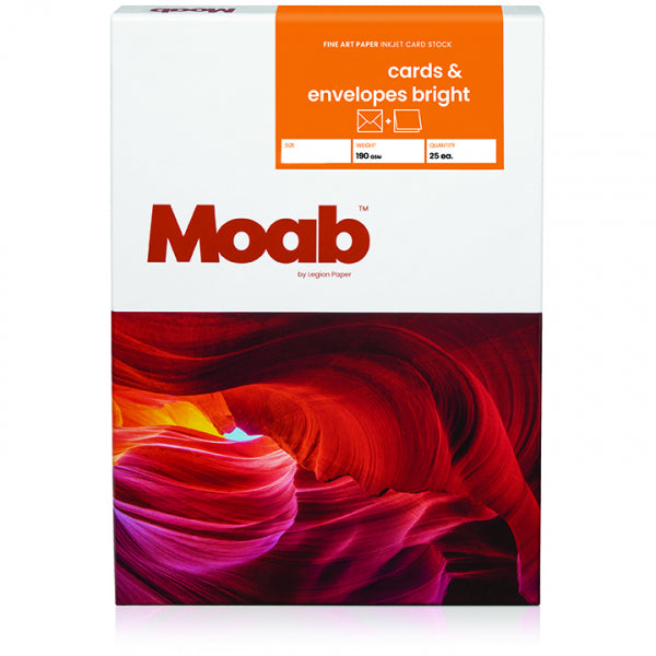 Moab Artist Cards 4.5x6.25/25 Cards and Envelopes - Entrada Rag Bright
